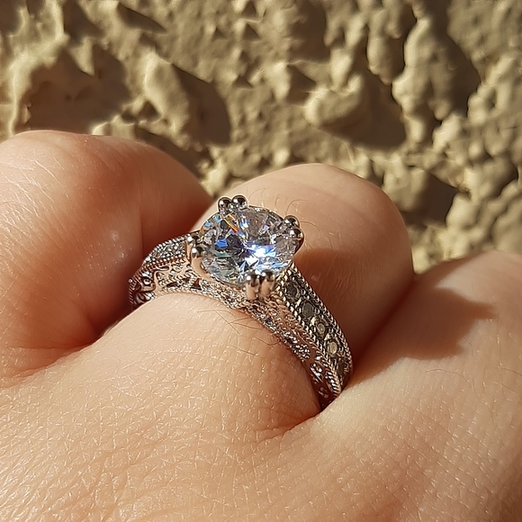 Silver White Sapphire Vintage Vibes Ring - Picture 9 of 11